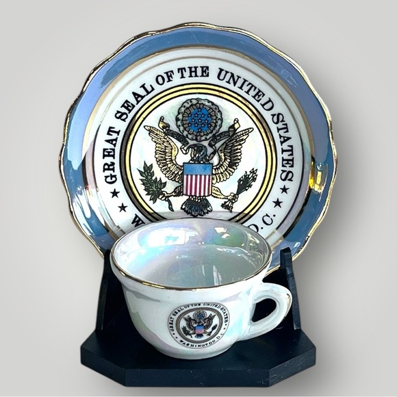 Washington DC -The Great Seal of United States Mini Plate & Cup Souvenir - Picture 1 of 10